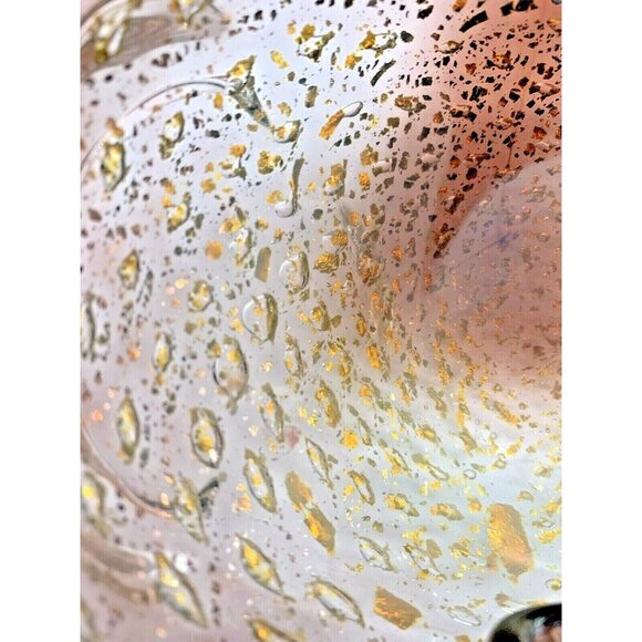 MCM Murano Gold Leaf & Bullicante Amethyst Aventurine Ashtray Folded Bowl - Picture 11 of 16